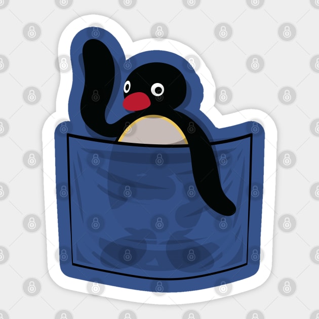 Pocket penguin Sticker by albertocubatas